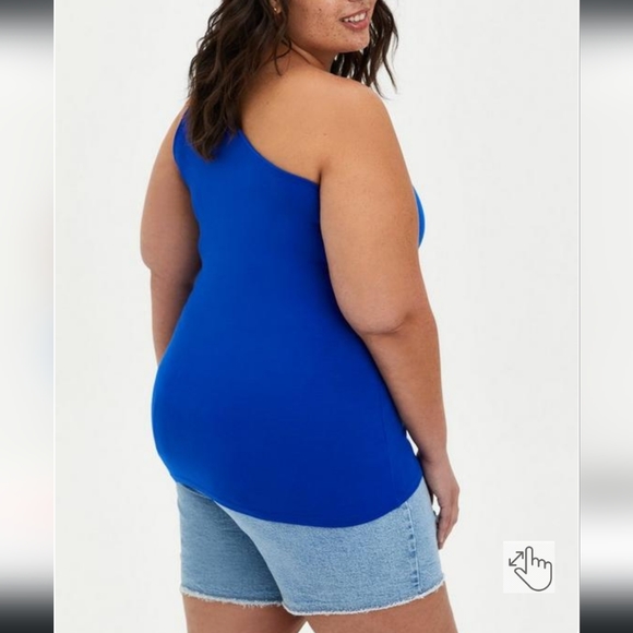 NWT Torrid Electric Blue One Shoulder Tank Sz 3x - Picture 6 of 9